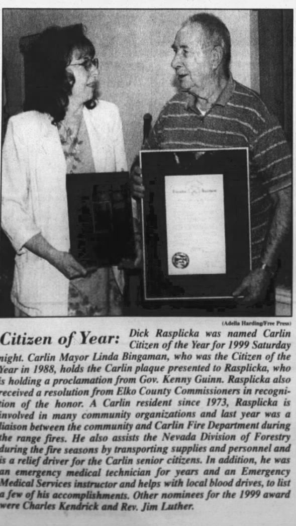 Dick Rasplicka award